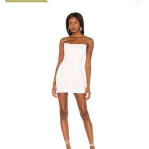 Superdown Strapless White Mini Dress